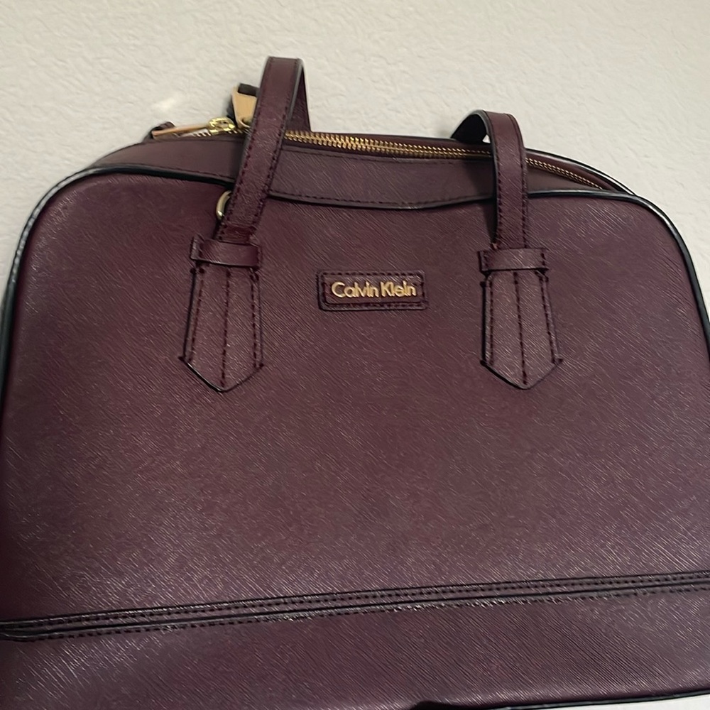 Burgundy leather work bag